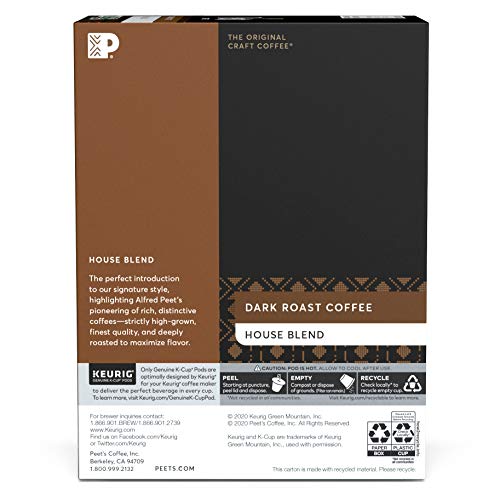 Peets Coffee & Tea Single-Serve Coffee K-Cup, House Blend, Cart...