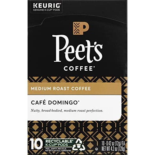 Peets Coffee Cafe Domingo K Cup Coffee Pods for Keurig Brewers,...