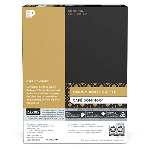 Peets Coffee Café Domingo, Medium Roast, 22 Count Single Serve ...