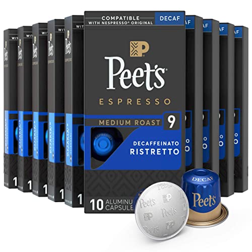 Peets Coffee, Dark Roast Decaf Espresso Coffee Pods Compatible ...