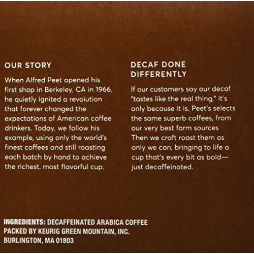 Peets Coffee, Dark Roast Decaffeinated Coffee K-Cup Pods for Ke...