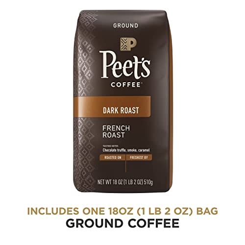 Peets Coffee, Dark Roast Ground Coffee - French Roast 18 Ounce Bag