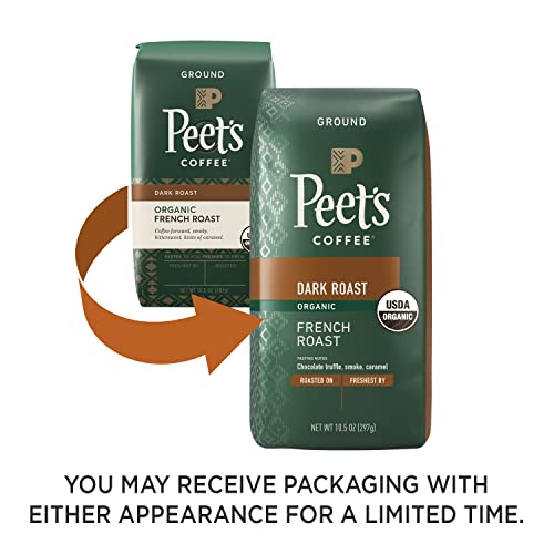 Peets Coffee, Dark Roast Ground Coffee - Organic French Roast 1