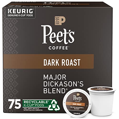 Peets Coffee Major Dickasons Blend, Dark Roast, 75 Count Singl