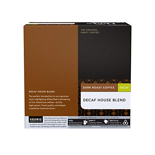 Peets Coffee Decaf House Blend, Dark Roast, 16 Count Single Ser