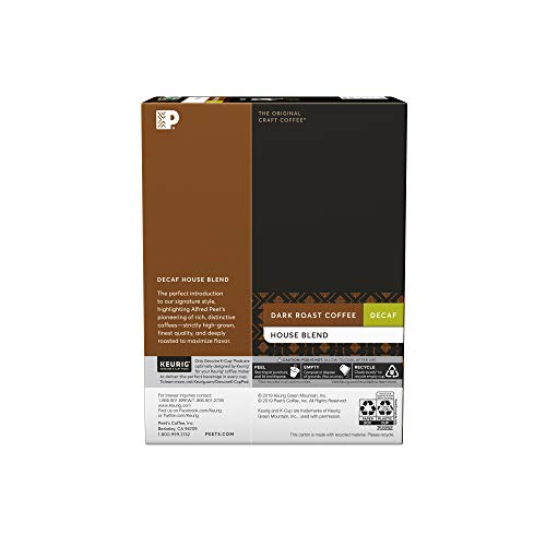 Peets Coffee Decaf House Blend, Dark Roast, 96 Count Single Ser