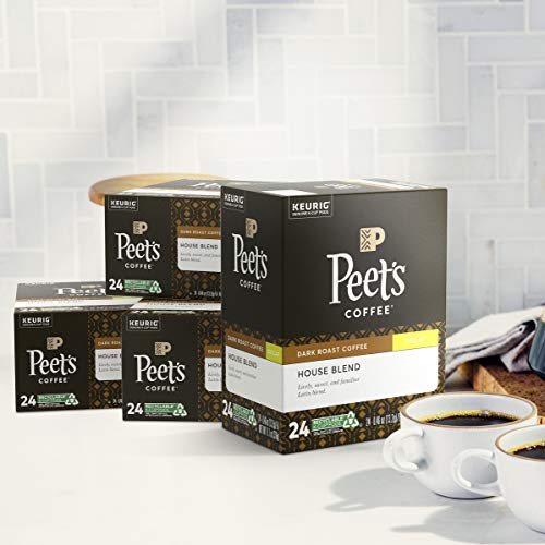 Peets Coffee Decaf House Blend, Dark Roast, 96 Count Single Ser