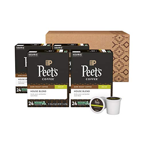 Peets Coffee Decaf House Blend, Dark Roast, 96 Count Single Ser