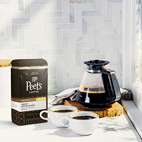 Peets Coffee Decaf House Blend, Dark Roast, Ground Coffee, Deca