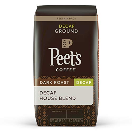 Peets Coffee Decaf House Blend, Dark Roast, Ground Coffee, Deca