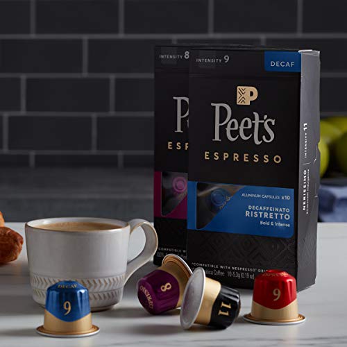 Peets Coffee Espresso Capsules Decaffeinato Ristretto Intensity...