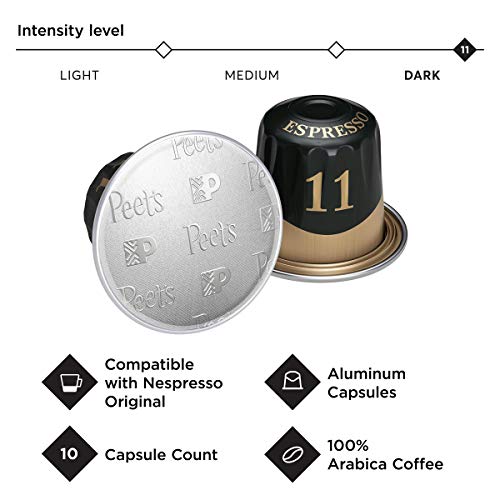 Peets Coffee Espresso Capsules Nerissimo, Intensity 11, 50 Coun