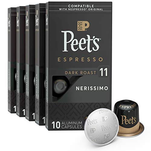 Peets Coffee Espresso Capsules Nerissimo, Intensity 11, 50 Coun