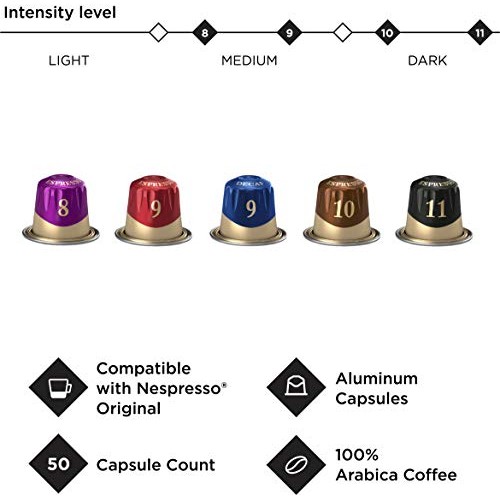 Peets Coffee Espresso Capsules Variety Pack, 50 Count Single Cu