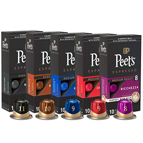 Peets Coffee Espresso Capsules Variety Pack, 50 Count Single Cu