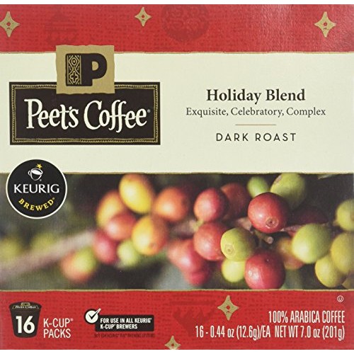 Peets Coffee Holiday Blend K Cup Pack, 16Count