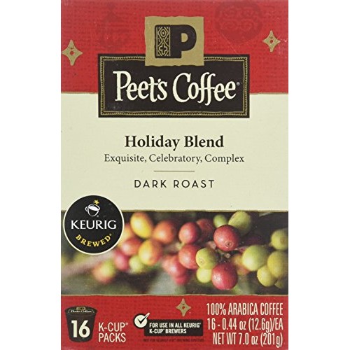 Peets Coffee Holiday Blend K Cup Pack, 16Count