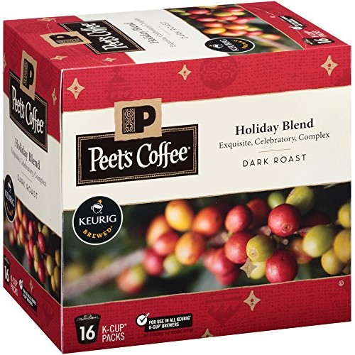 Peets Coffee Holiday Blend K Cup Pack, 16Count