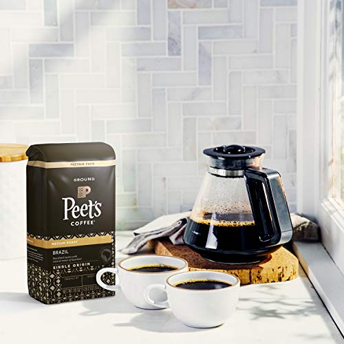 Peets Coffee Single Origin Brazil, Medium Roast Ground Coffee,