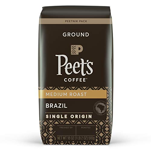 Peets Coffee Single Origin Brazil, Medium Roast Ground Coffee,