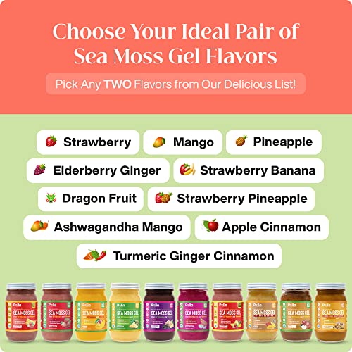 Pella Nutrition Organic Sea Moss Gel Combo Pack - Choose Your Fl...