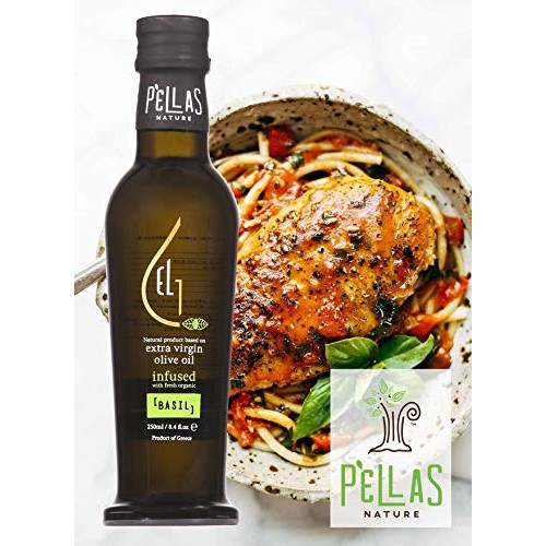 Pellas Nature, Fresh Organic Basil Infused Greek Extra Virgin Ol