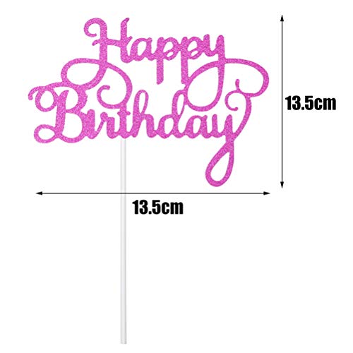 Pengxiaomei 50 Pcs Happy Birthday Cake Toppers, Birthday Gold Cu