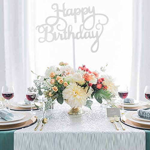 Pengxiaomei 50 Pcs Happy Birthday Cake Toppers, Birthday Gold Cu