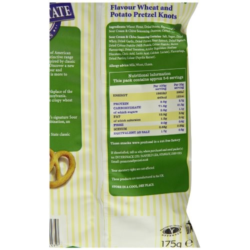 Penn State Sour Cream And Chive Flavour Pretzels 175 G Pack Of 12