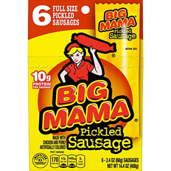 Penrose Big Mama Pickled Sausages, 2.4 Oz, 6 Pack