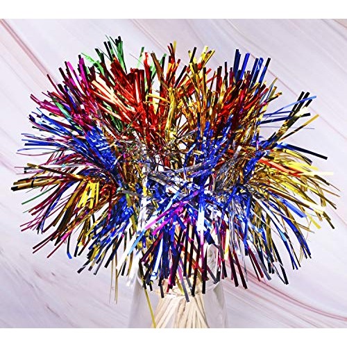Penta Angel Foil Firework Cupcake Toppers 50Pcs 9 Inch Multicolo