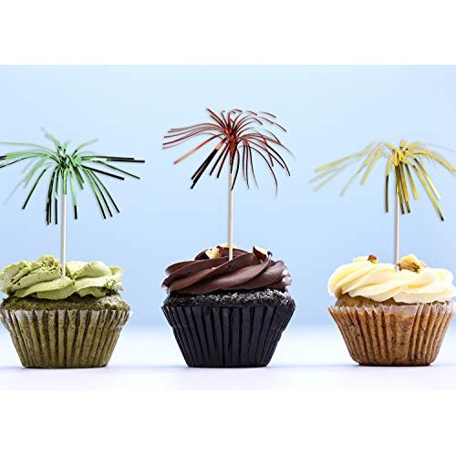 Penta Angel Foil Firework Cupcake Toppers 50Pcs 9 Inch Multicolo