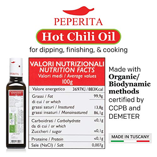 Peperita Hot Chili Oil - Extra Virgin Olive Oil And Habanero Red