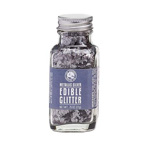 Pepper Creek Farms Metallic Edible Glitter, Silver, 1.10 Ounce