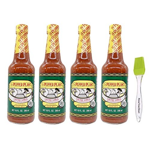 Pepper Plant Chunky Garlic Hot Pepper Sauce 10 Oz Pack Of 4 Bu