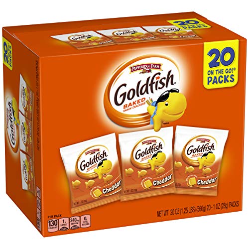 Pepperidge Farm Goldfish Cheddar Crackers, 1 Ounce Bags, 20 Count