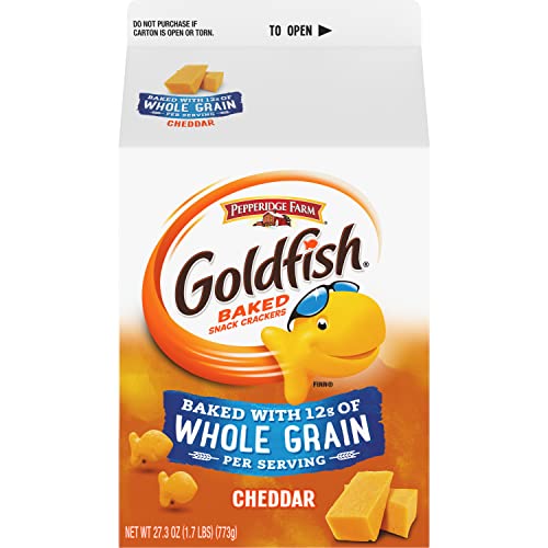 Goldfish Cheddar Cheese Crackers, Baked with Whole Grain, 27.3 o...