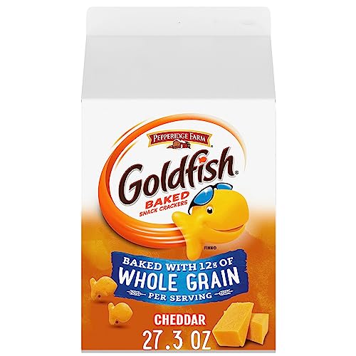 Goldfish Cheddar Cheese Crackers, Baked with Whole Grain, 27.3 o...
