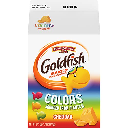 Goldfish Colors Cheddar Cheese Crackers, 27.3 oz Carton