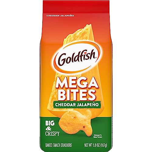 Goldfish Mega Bites, Cheddar Jalapeno Crackers, 5.9 Oz Bag