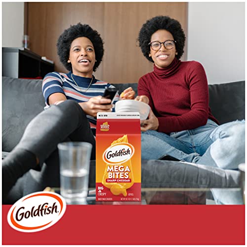 Goldfish Mega Bites, Sharp Cheddar Crackers, 26.7 Oz Carton