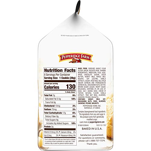 Pepperidge Farm Tahoe Crispy White Chocolate Macadamia Cookies,