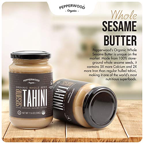 Organic Stone-Ground Whole Sesame Tahini Paste, Unhulled, Unsalt
