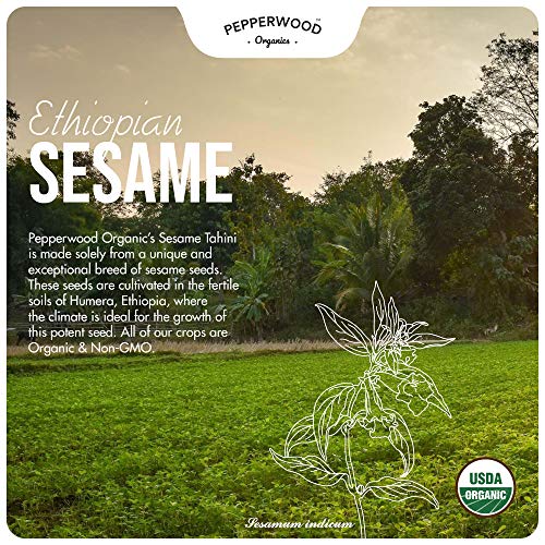 Organic Stone-Ground Whole Sesame Tahini Paste, Unhulled, Unsalt
