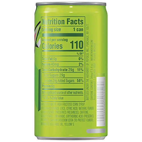Mountain Dew Soda, 7.5 Ounce Mini Cans, 10 Pack