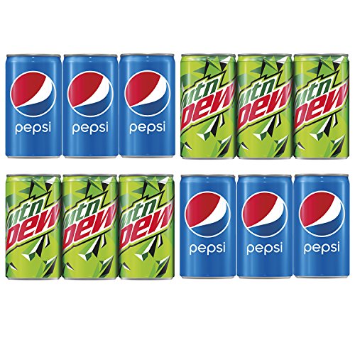 Pepsi And Mtn Dew Mini Can Variety Pack, 7.5 Oz Cans, 24 Countp