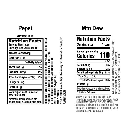 Pepsi And Mtn Dew Mini Can Variety Pack, 7.5 Oz Cans, 24 Countp