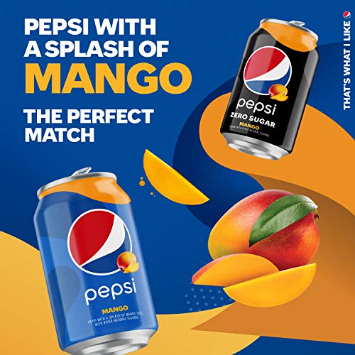 Pepsi Flavors Variety Cherry Mango Original 12Oz Cans Pack, 18 C