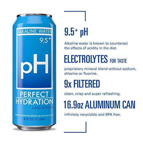 Perfect Hydration 9.5+ ph Alkaline Water, 16.9 oz Recyclable Alu...