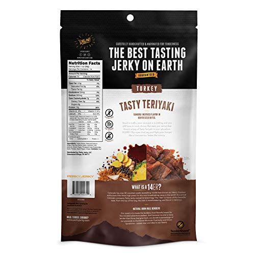 Perky Jerky Tasty Teriyaki Turkey Jerky, 2.2Oz Bag - Low Sodium